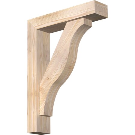 Ekena Millwork Funston Block Smooth Bracket w/ Offset Brace, Douglas Fir, 5 1/2"W x 24"D x 32"H BKT0604X24X32FST05SDF